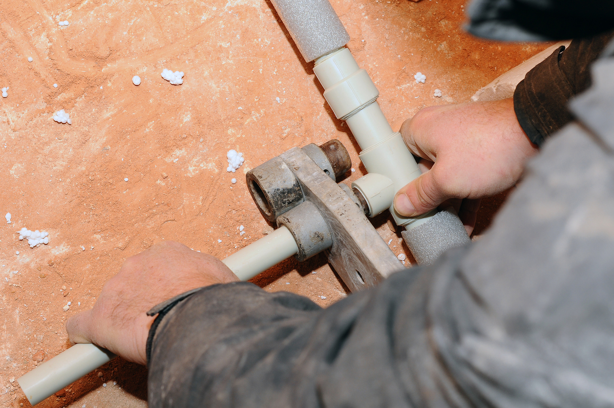 Water extraction in progress after burst pipe