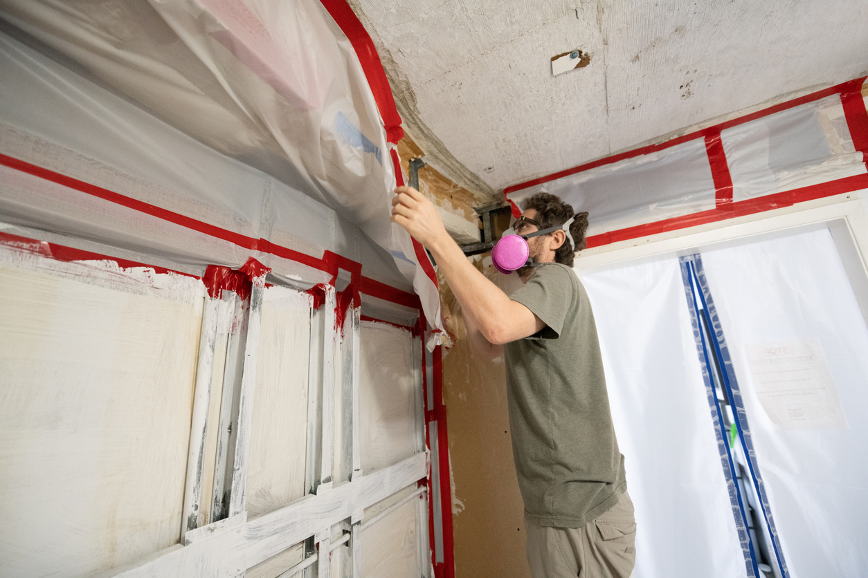 Mold remediation containment and removal setup