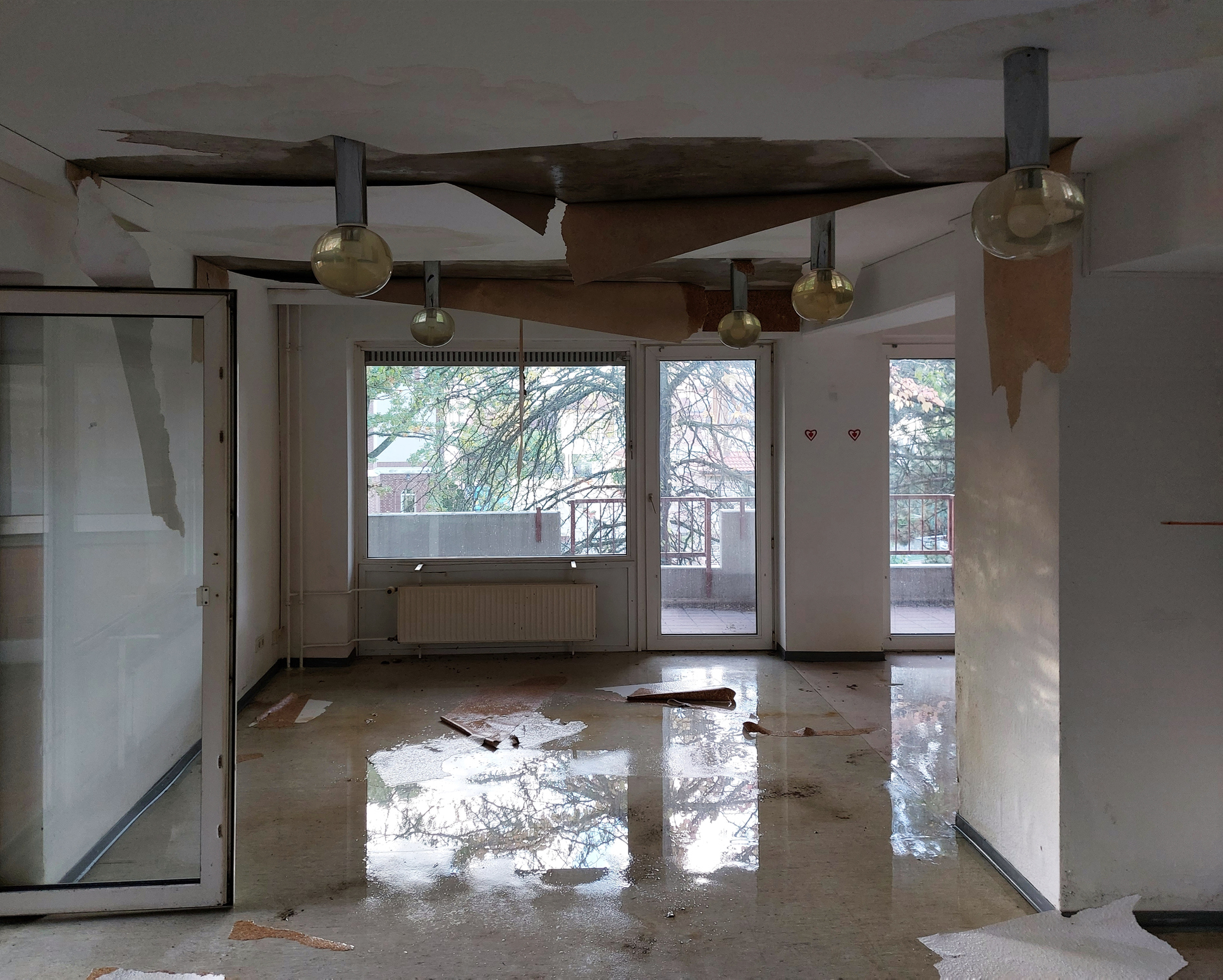 Water damage after fire suppression